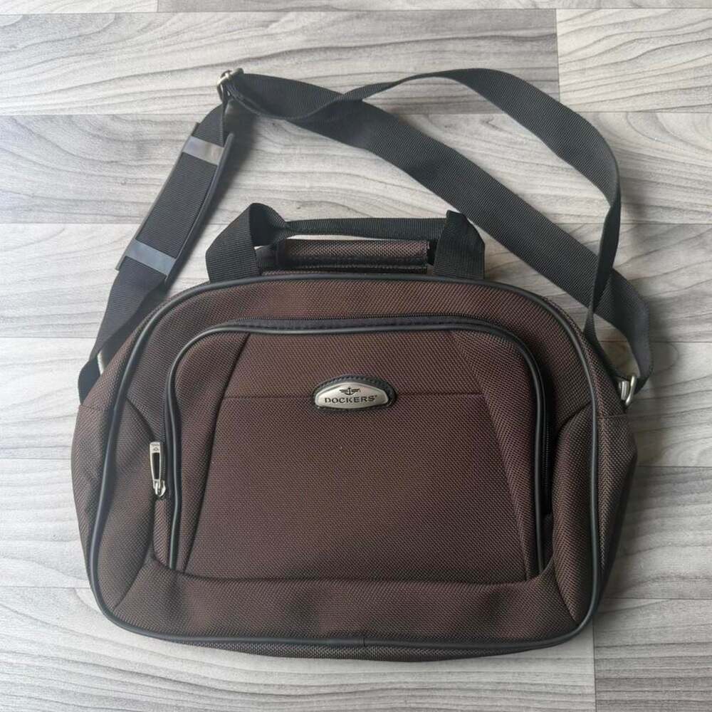 Vintage Y2K Dockers Brown Messenger Crossbody Travel Bag